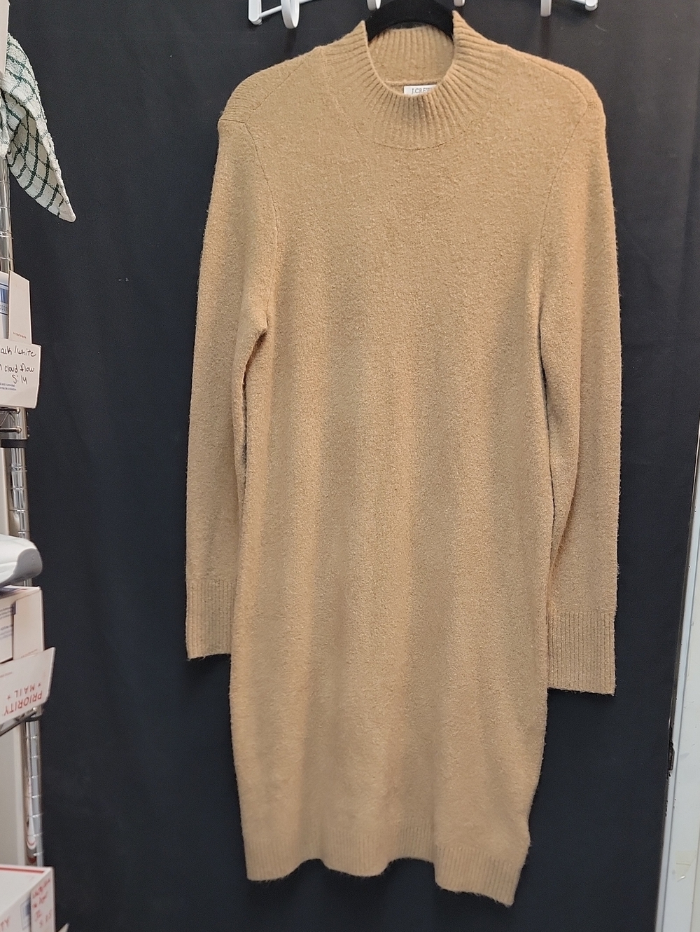J. Crew Camel Long Sleeve Knit Sweater Dress